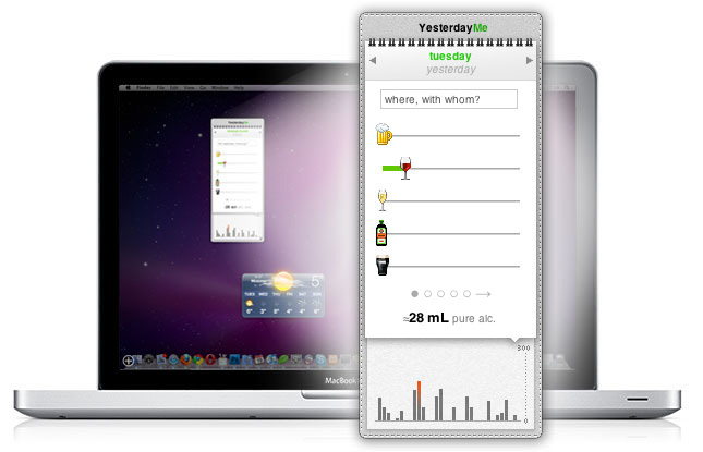 YesterdayMe widget for Mac Dashboard